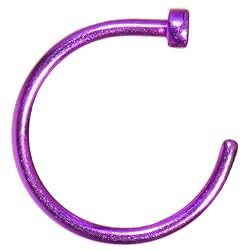 20 Gauge 3/8" Purple Anodized Titanium Nose Hoop