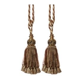 Pair of Bronze and Pale Yellow Jasmine Tassels