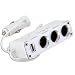 TeckNet WF-0096 3 Ways Car Cigarette Lighter Charger Adapter With One USB Jack - White