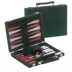 Backgammon - 15 inch Green Suede