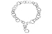 14K White Gold Matte-Finish Hand-Crafted Round-Shaped Open Link Lariet Necklace, Enhanced with Burnish Set Diamonds.