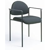 Blue Boss Office Products Contemporary Style Stackable Chair with Arms