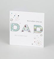 Dots, Stars & Stripes Text Dad Birthday Card