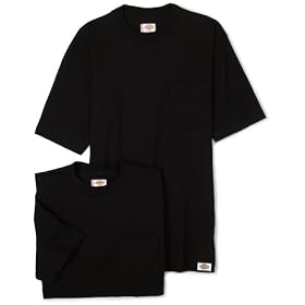 Buy Dickies Mens 2-Pack Short Sleeve Pocket T-Shirts, Black, Medium by Dickies