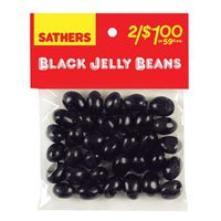 Black Jelly Beans by Farley And Sather Candy, 3.25 Oz / Bag, 12 Ea