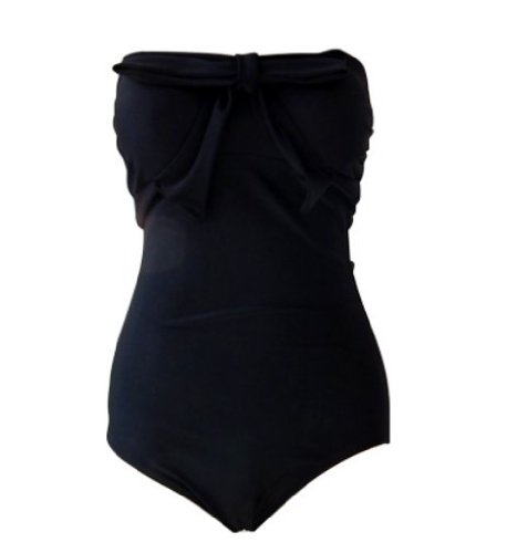 2013 New sexy Women Lady One Piece Roseo Bowknot Size S M L Pad Fashion Monokini/Swimsuit Swimwear Bathing Beachwear Push Up Bikini Set by Oriental-beauty (Black, Large)