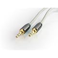 Car + Home Stereo AUX-IN Cable 3.5mm for iPod, iPhone, smartphone and mp3 players - With metallic black, stepped slimline connector, to accommodate iPhone 4 and smartphone cases (1.2m)