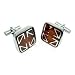 Unique Designer Cherry Wood Stainless Steel Cufflinks with Presentation Box