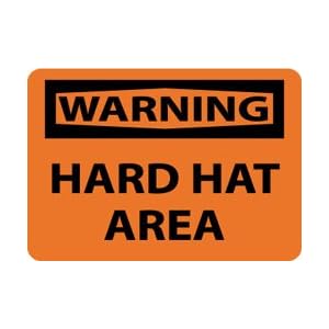 W425RB - Warning Hard Hat Area 10" X 14" .050" Rigid Plastic