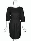 TRINA TURK Black Open Back Elbow Sleeve Dress