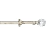 Achim Home Furnishings Metallo Ilana Curtain Rod and Finial, 28-Inch Extends to 48-Inch