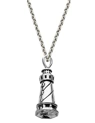 Cape Hatteras Sterling Silver Mini Lighthouse Bell 18 Inch Necklace
