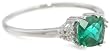 10k Gold May Birthstone Created Emerald and Diamond Ring