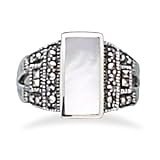 8x15mm Mother of Pearl and Marcasite Ring
