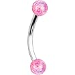 Pink Ultra Glitter Acrylic Eyebrow Ring