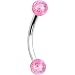 Pink Ultra Glitter Acrylic Eyebrow Ring