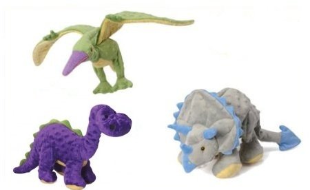 Detail image Sherpa Go Dog (Set 3) Mini Dog Toys Small Frills, Terry, Bruto Dinosaur Set W Chewguard