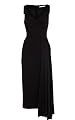 Long Draped Jersey Structured Dress