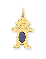 Genuine IceCarats Designer Jewelry Gift 14K Girl 6X4 Oval Genuine Sapphire-September