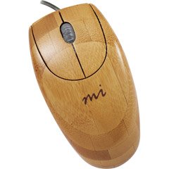 3BTN Optical Scroll Mouse Solid Bamboo Housing Eco Friendly