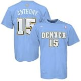 adidas Denver Nuggets #15 Carmelo Anthony Light Blue Player T-shirt