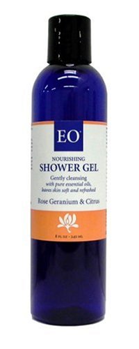 EO Shower Gel, Rose Geranium & Citrus, 8-Ounce Bottles (Pack of 3) by EO