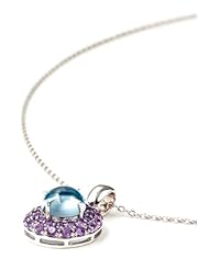 4.30 ct. t.w. Genuine Blue Topaz and Amethyst Sterling Silver Pendant