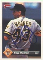 Paul Wagner, Pittsburgh Pirates, 1993 Donruss Autographed Card