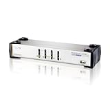 ATEN 4-Port Dual-View KVMP Switch with Audio Support and Cables CS1744 (Silver)