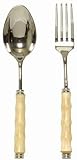 Decorative Salad Servers with Bamboo Resin Handles