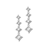 14K White or Yellow Gold Diamond Journey Earrings - 0.75 Ct. TW