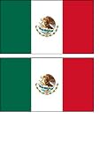 2 Mexico Mexican Flag Stickers Decal Bumper Window Laptop Phone Auto Boat Wall