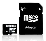 Winten 32GO Micro SD SDHC carte 32GO Classe 4, avec adaptateur SD, Garantie à vie!