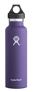 Hydro Flask 18 oz Vacuum Insulated Stainless Steel Water Bottle, Standard Mouth w/Loop Cap, Plum