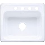 KOHLER K-5964-4-0 Mayfield Self-Rimming Kitchen Sink, White