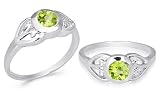 Round Cut Peridot Ring Sterling Silver
