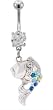 DANGLING GEM KOI FISH BELLY RING