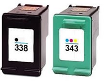 Compatible HP 338 & 343 ( C8765ee / C8766EE ) Black & Colour Ink Cartridge Pack