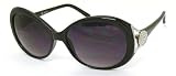 New Lightweight Oval Frame Plastic Plastic Sunglasses with metal roses and rhinestones on the temples and 100% UV Protection Lenses C921