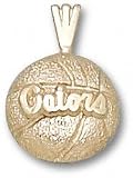 Florida Gators Solid 10K Gold ''GATORS'' Basketball Pendant