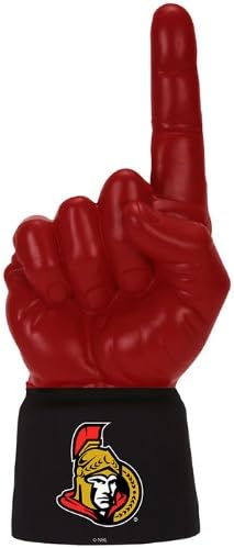 Ottawa Senators NHL Licensed Logo Black Jersey Sleeve With 1 Scarlet Ultimate Hand Foam Finger Otta