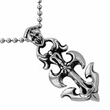 Stainless Steel Anchor Pendant with 22 bead chain
