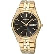 Seiko #SNE044 Men's Gold Tone Black Dial Solar Quartz Watch