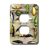 Fishing - Old Lures Fishing - Light Switch Covers - 2 plug outlet cover