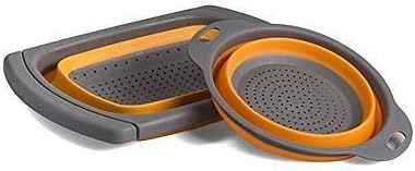 Collapsible Silicone Colanders-over the Sink &amp; 9.5" Strainer Set