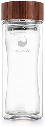 Glass Water Bottle - Aquaovo Thermo Terra - Double-Wall Glass Tea Infuser 8oz
