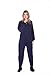 Big Feet PJs Navy Cotton Jersey Adult Footed Pajamas w/ Drop Seat