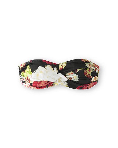 Newport News Rose Print Bandeau Bikini Swimsuit Top
