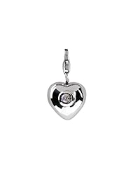 SilveRado (tm) VR004F-MS2 Verado Sterling Silver Heart Moon Stone Jun Bead / Charm