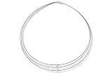 18K White Gold Matte-Finish Hand-Crafted Three-Strand Wire Necklace, Enhanced with Three Prong Set Diamonds.